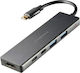 Vivanco HUB51ETHERTC USB-C Docking Station με HDMI 4K PD Γκρι