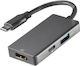 Vivanco HUBHDUSBPC USB-C Docking Station mit HDMI 4K PD Gray