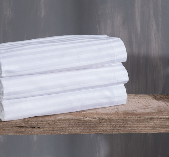 Rythmos King Size 280x300см. Satin Stripes Бял Rythmos King Size 280x300см. Satin Stripes Бял