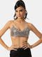 Μεταλλικό Crop Top Μέγεθος One Size Λεοπάρ