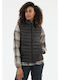 Damen Ärmellos Puffer Jacke für Winter Black