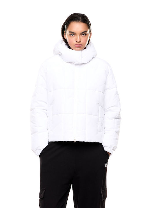 Women's Lifestyle Jacket for Winter with Hood White