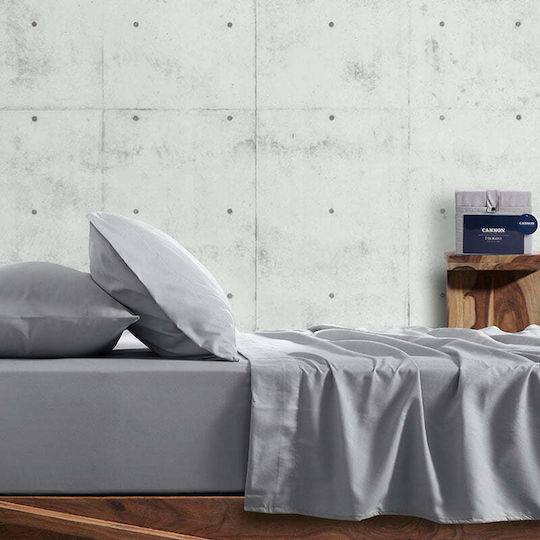 Cannon Set Super dublu 160x200+35cm cu Elastic Light Gray