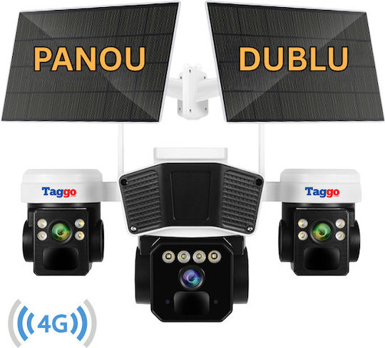 Cameră Crocodil 4G Solară cu Mai Multe Lentile 12MP Panou Solar 20W Stocare Cloud SD IP66 Rezistentă la Apă Urmărire Persoană