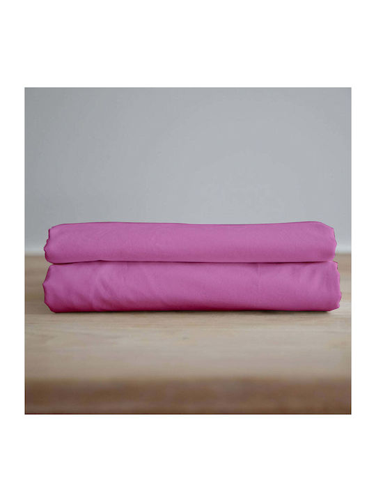 White Fabric Essential Σεντόνι King Size με Λάστιχο 220x260εκ. Μωβ