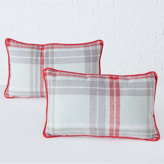MSA Sofa Cushion from 100% Cotton Gray Red 20x30cm