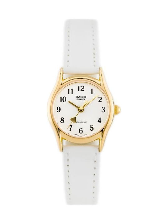 Casio Γυναικείο Ρολόι 24mm Μπαταρίας με Λευκό Δ...