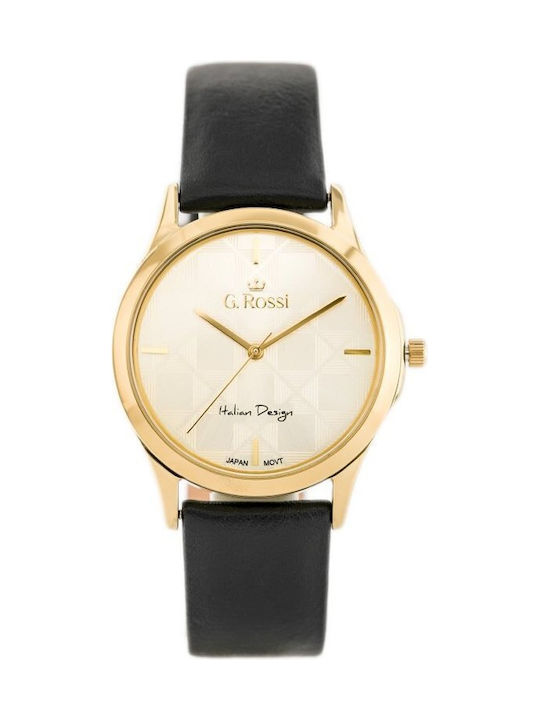 G.Rossi Women's Watch with Black Leather Strap
