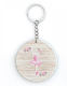Christening Favor with Ballet Dancer Keychain Made of Wood 24 Pieces