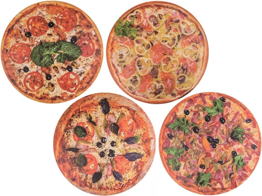 Out of the Blue Pizza Tischsets Rund Kunststoff 38cm 4 Stück