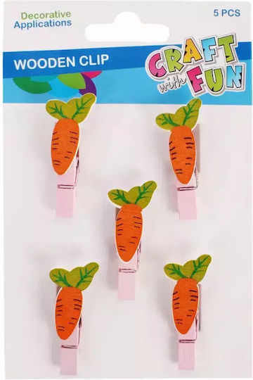 Craft with Fun Ξύλινο Διακοσμητικό Στοιχείο για DIY Κατασκευές 5τμχ 12x16εκ.