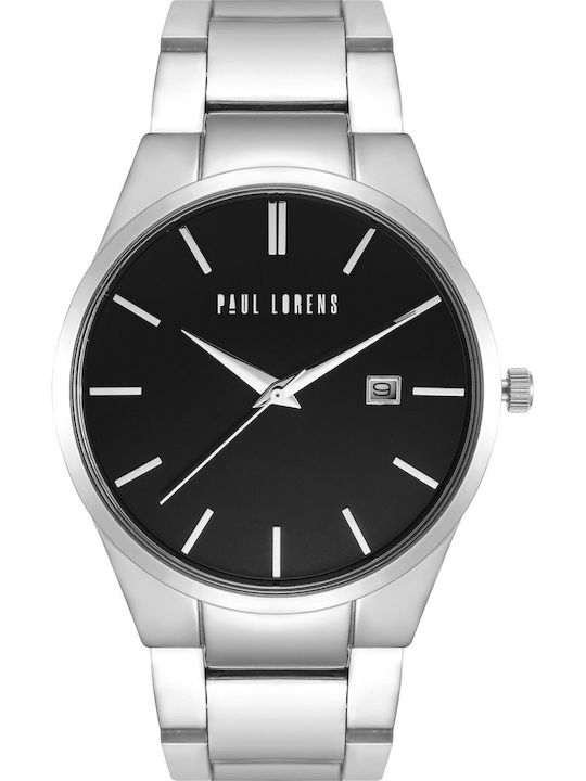 Paul Lorens Мъжки Часовник 40mm На Батерия със Сребриста Метална Гривна