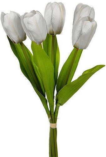 Buchet din Flori Artificiale Laleaua White 37cm 6buc