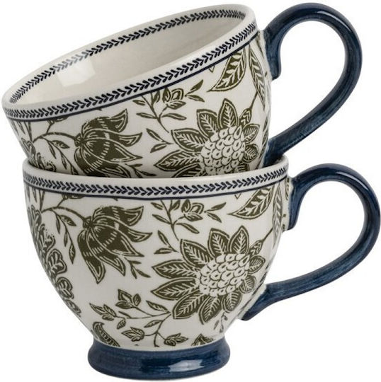 Laura Ashley Κούπα Κεραμική Μπλε 430ml 2τμχ