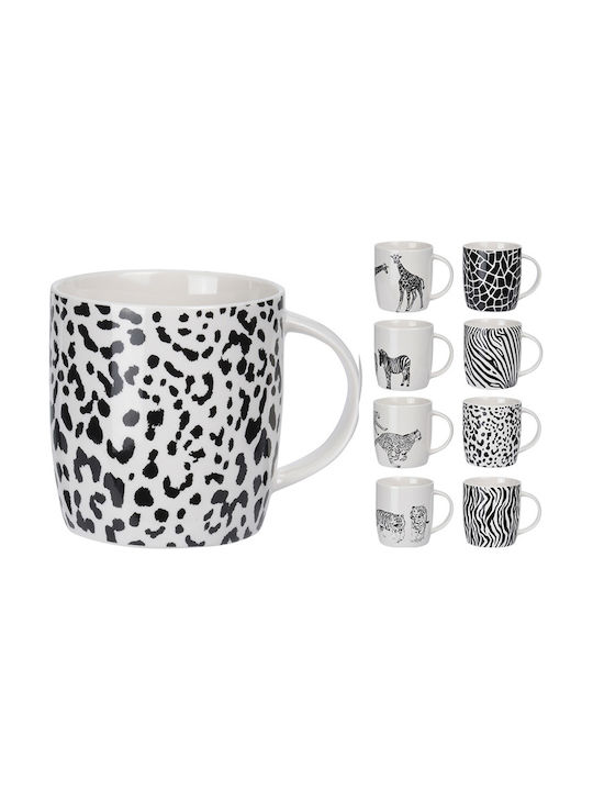 Koopman Porcelain Mug in Various Designs White 350ml (Various Designs) 6 Pieces