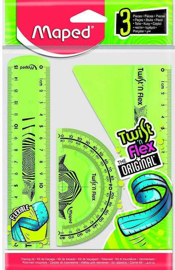 Maped Set of 3 Geometric Instruments Plastic Twist 'n Flex