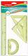 Keyroad Set of 3 Geometric Instruments Plastic Cabbage Flexible