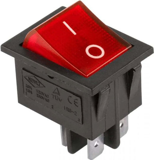 Schalter Rocker mit Beleuchtung Rot (DM-0008B) 1Stück
