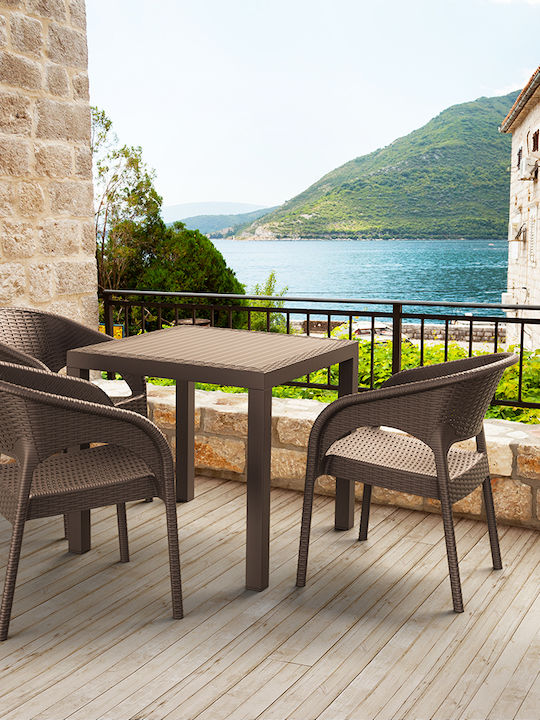 Fotoliu de exterior Polipropilenă Panama Maro 58x64x80cm