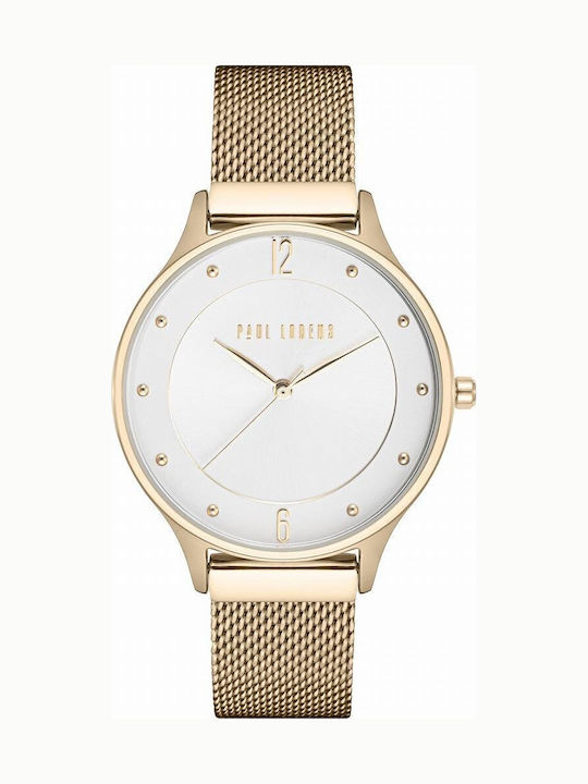 Paul Lorens Damen Uhr mit Gold Metallarmband
