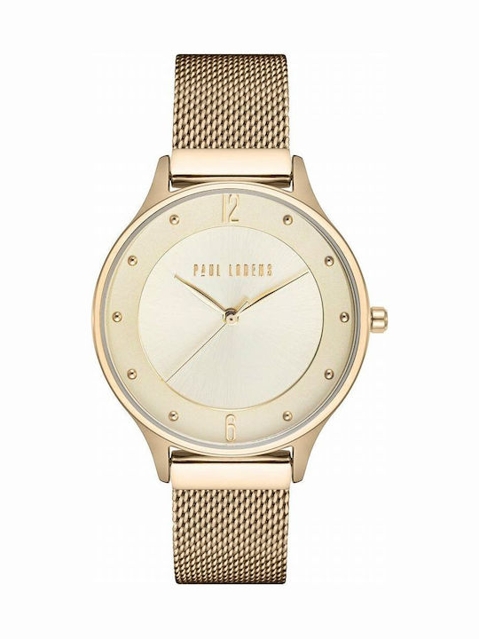 Paul Lorens Damen Uhr mit Gold Metallarmband