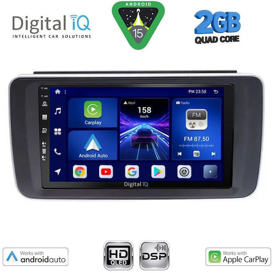Digital IQ Sistem Audio Auto pentru Nissan Foaie 2018 (Bluetooth/USB/WiFi/GPS/Apple-Carplay/Android-Auto) cu Ecran Tactil 9"