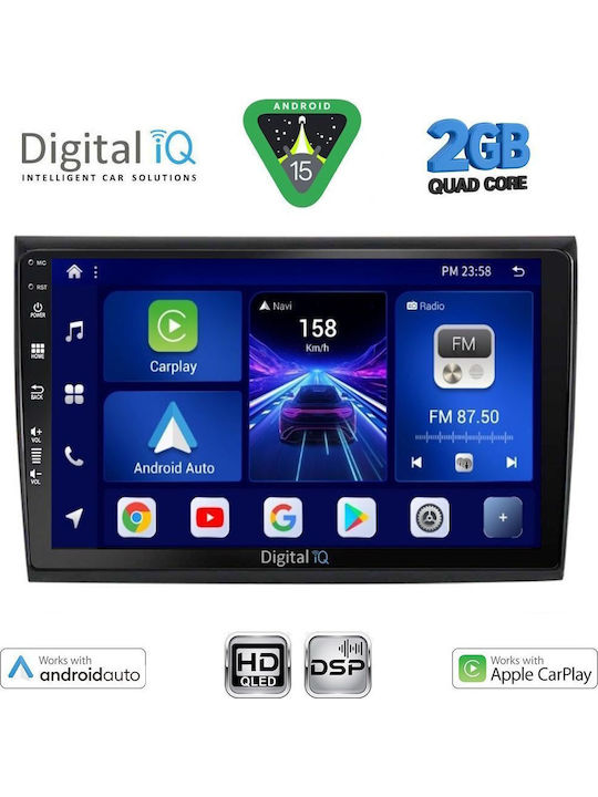 Digital IQ Car Audio System for Fiat Bravo 2007-2019 (Bluetooth/USB/WiFi/GPS/Apple-Carplay/Android-Auto) with Touch Screen 9"