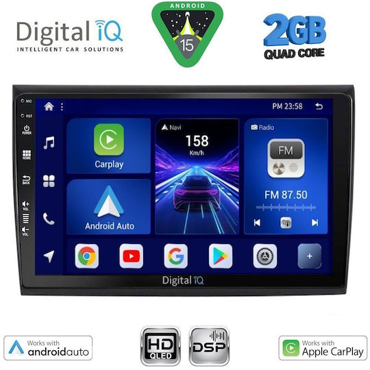 Digital IQ Ηχοσύστημα Αυτοκινήτου για Fiat Bravo 2007-2019 (Bluetooth/USB/WiFi/GPS/Apple-Carplay/Android-Auto) με Οθόνη Αφής 9"