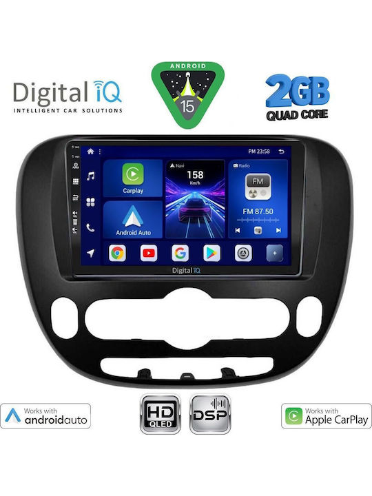 Digital IQ Auto-Audiosystem für Kia Seele 2014 (Bluetooth/USB/WiFi/GPS/Apple-Carplay/Android-Auto) mit Touchscreen 9"