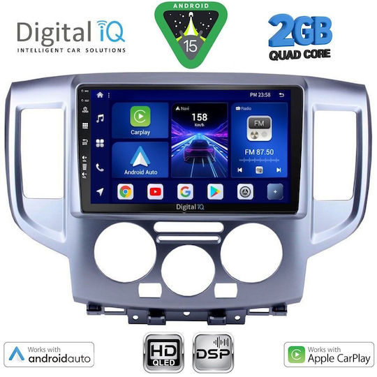 Digital IQ Car Audio System for Nissan NV200 2009-2020 (Bluetooth/USB/WiFi/GPS/Apple-Carplay/Android-Auto) with Touch Screen 9"