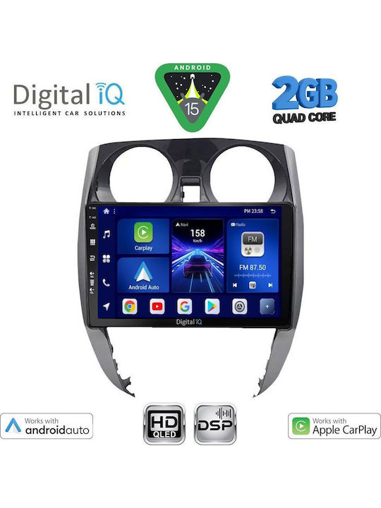 Digital IQ Car Audio System for Nissan Note 2012-2020 (Bluetooth/USB/WiFi/GPS/Apple-Carplay/Android-Auto) with Touch Screen 10"