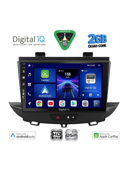 Digital IQ Auto-Audiosystem für Opel Crossland / Grandland 2018 (Bluetooth/USB/WiFi/GPS/Apple-Carplay/Android-Auto) mit Touchscreen 9"
