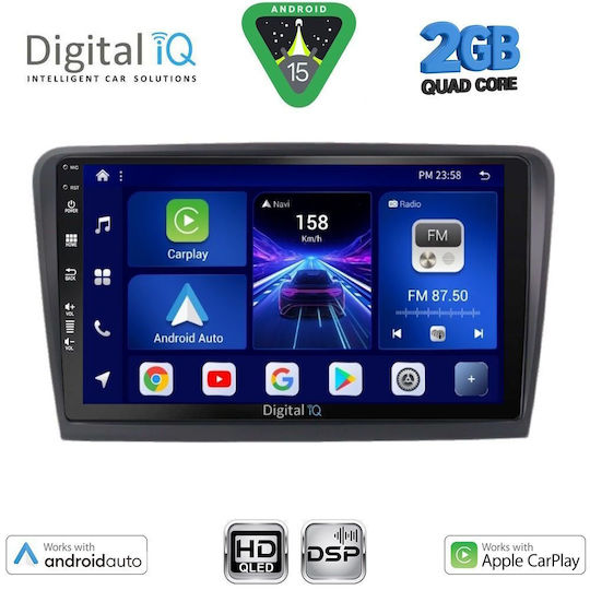 Digital IQ Ηχοσύστημα Αυτοκινήτου για Skoda Rapid 2012-2023 (Bluetooth/USB/WiFi/GPS/Apple-Carplay/Android-Auto) με Οθόνη Αφής 9"