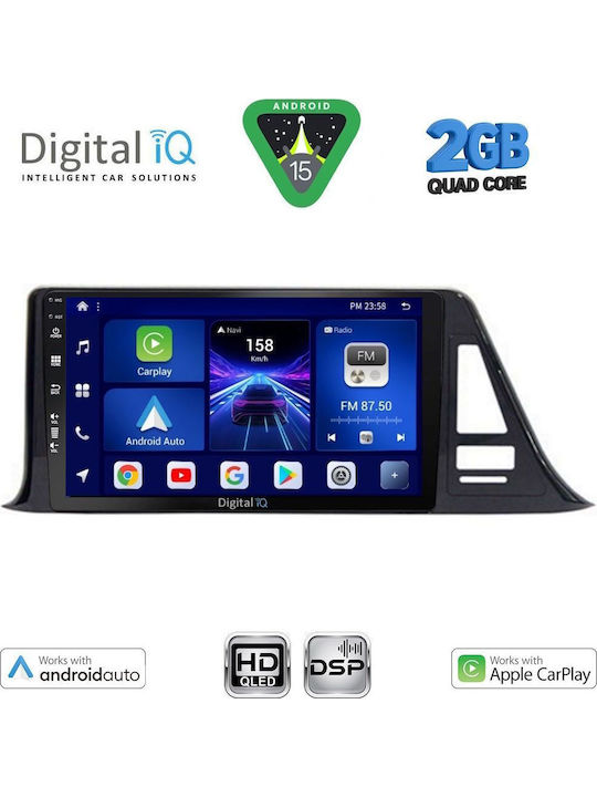 Digital IQ Car Audio System for Toyota C-HR 2017-2023 (Bluetooth/USB/WiFi/GPS/Apple-Carplay/Android-Auto) with Touch Screen 9"
