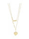 Akzent Necklace Double with design Heart from Gold Plated Steel