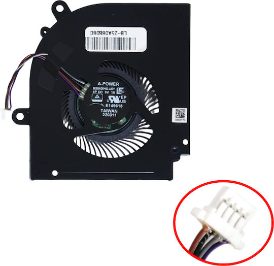Laptop Fan GPU Cooling Fan MSI Stealth 15M B12UE B12UE-040 B12UE-042 A11UEK A11SDK A11SEK 12th Gen Processor MS-15B1 MS-1562 MS-1563 BS5405HS-U5X BS5405HS-U4X 4pin Code 81622