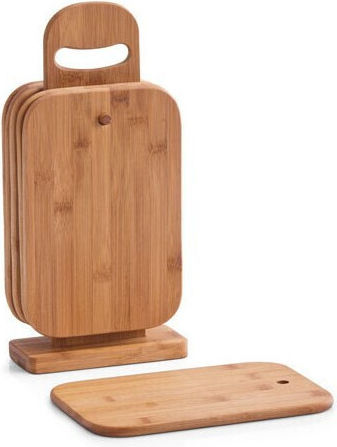 Zeller Rectangular Bamboo Chopping Board Set Brown 15x7cm 6pcs