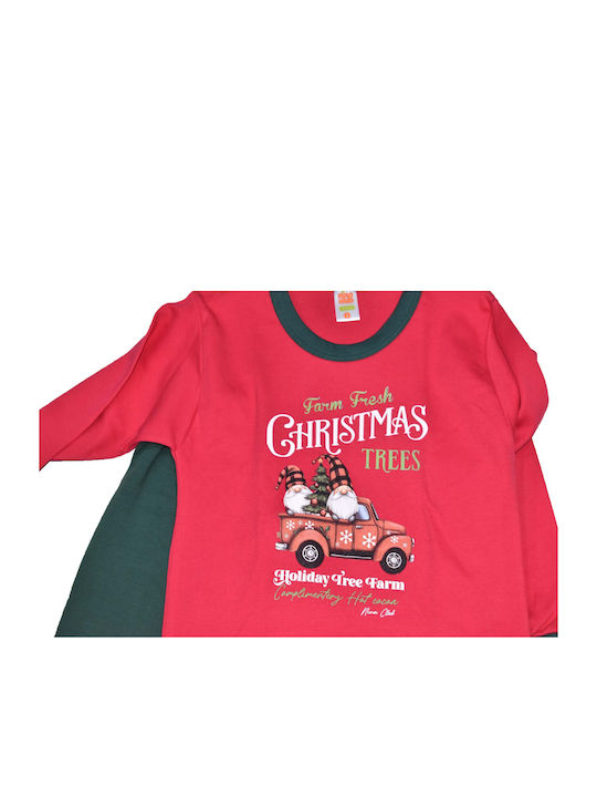 Nina Club Kids' Pajamas Winter Cotton Red-green