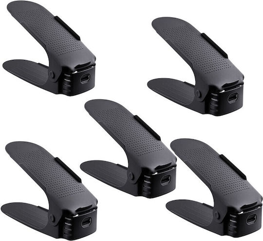 Bază Din Plastic Pentru Depozitarea Pantofilor Neagră 6x25.5x11cm 5 Bucăți