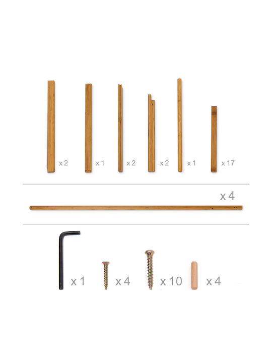 Relaxdays Floor Garment Rack made of Bamboo Beige 158.5x51cm