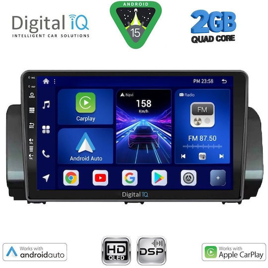 Digital IQ Car Audio System for Dacia Logan / Sandero / Jogger 2020 (Bluetooth/USB/WiFi/GPS/Apple-Carplay/Android-Auto) with Touch Screen 9"
