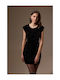 Cyla Mini Abendkleid Samt Schwarz