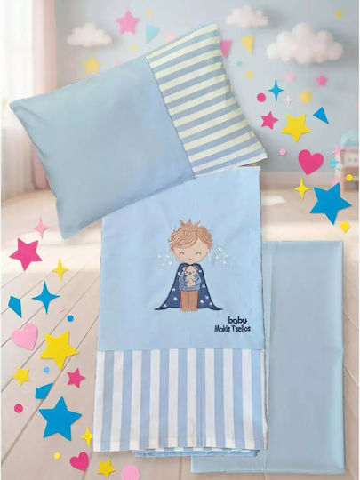 Makis Tselios Home Baby Sheets Blue Set 120x170cm Makis Tselios Home Baby Sheets Blue Set 120x170cm