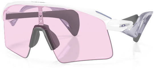Oakley Cycling Glasses Prizm with White Frame & Multicolour Lenses