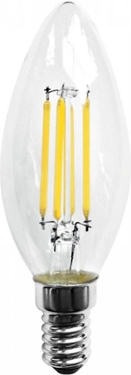 Universe Λάμπα LED 4W για Ντουί E14 Θερμό Λευκό Dimmable