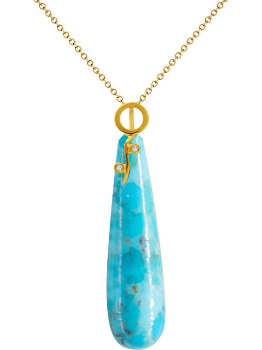 Margaritari Charm cu Pietre din Aur 18K cu Diamant Albastru