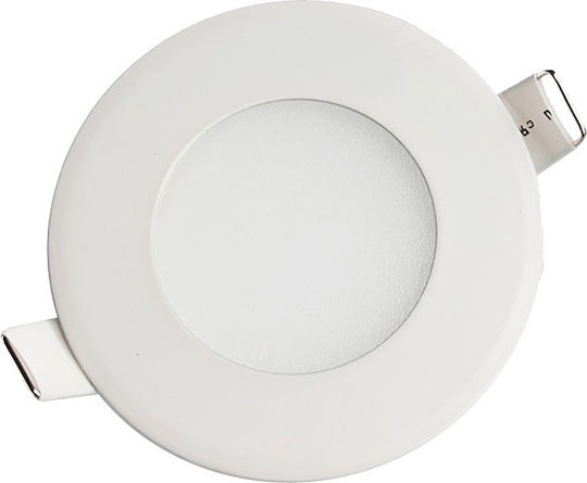 Lucas Στρογγυλό LED Panel 3W με Φυσικό Λευκό Φως 4000K