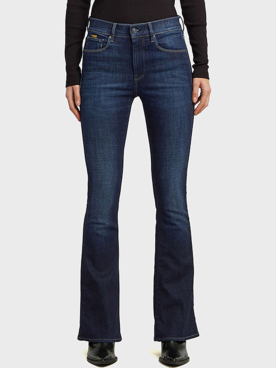 3301 Women's Jean Trousers Flared Dark Aged Denim