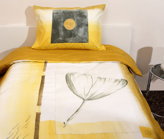 Viopros Set Coverlet Single Cotton Yellow 160x240cm