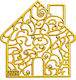 Metal Decorative Little House Rhinestone 6x6.5c...